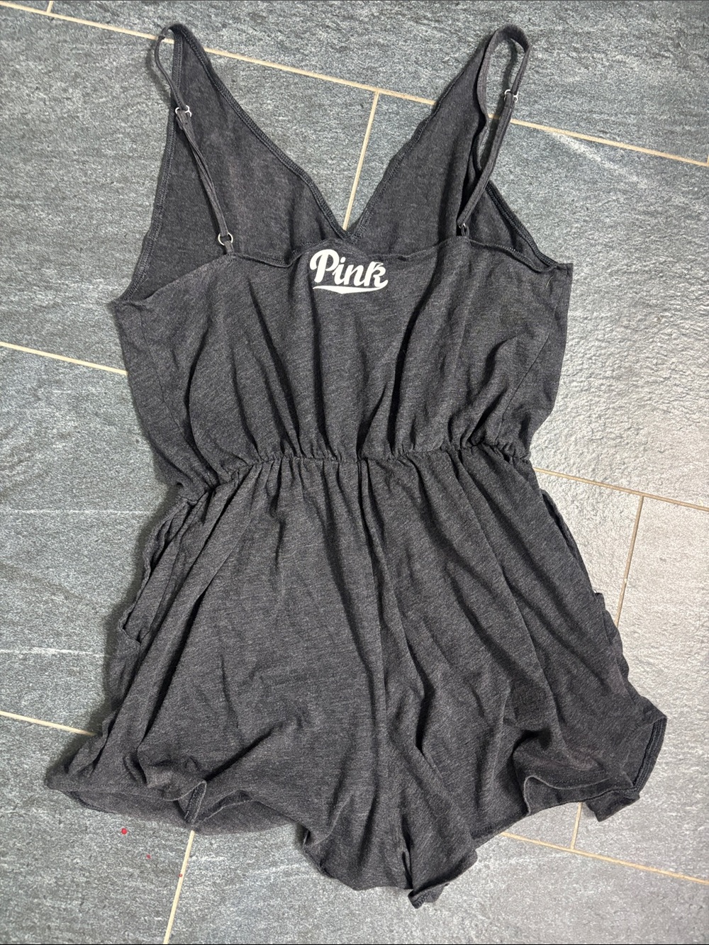 PINK Victoria's Secret Charcoal Black Romper